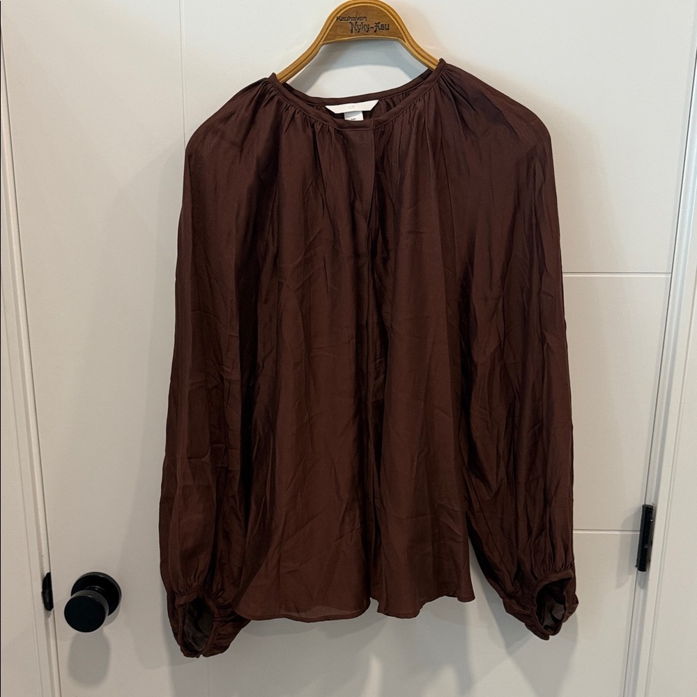H&M Rich Brown Blouse size large